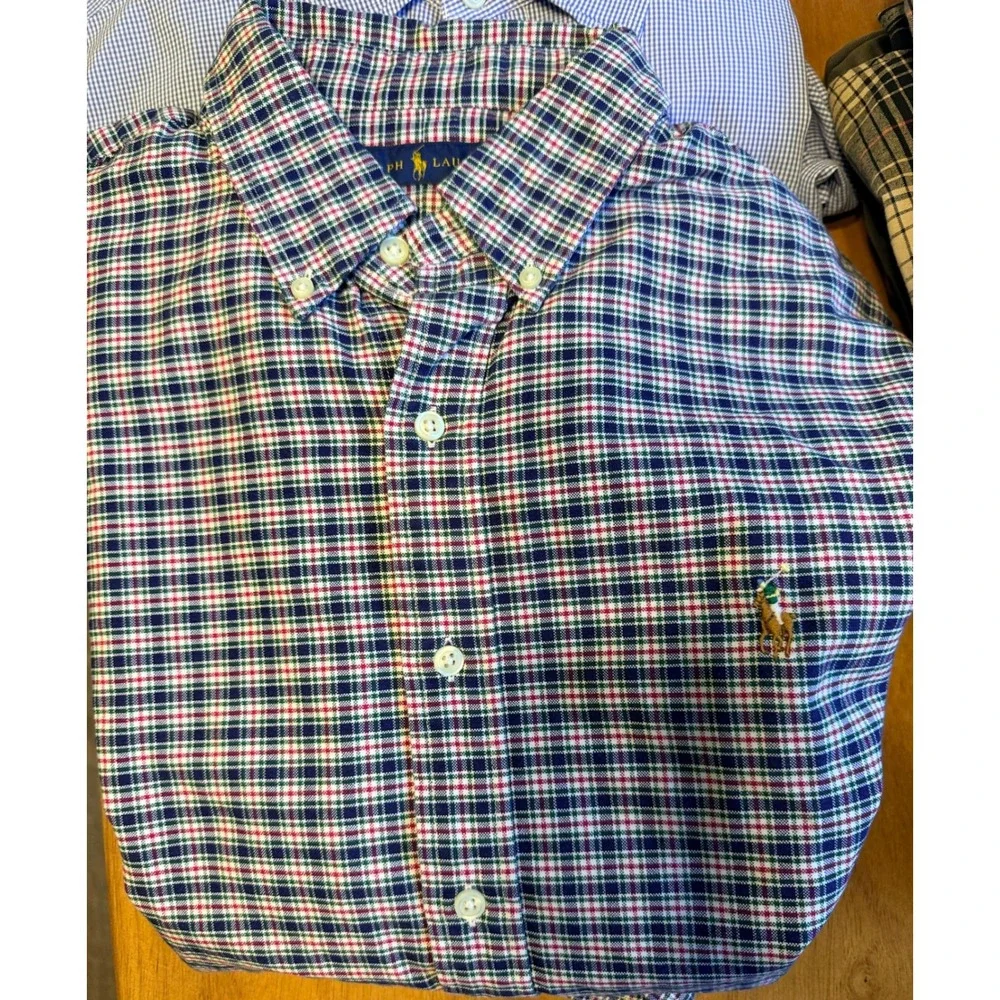 Lot of 7 Polo Ralph Lauren Mens Button Down Shirts L XL Blake Classic Fit Cotton
